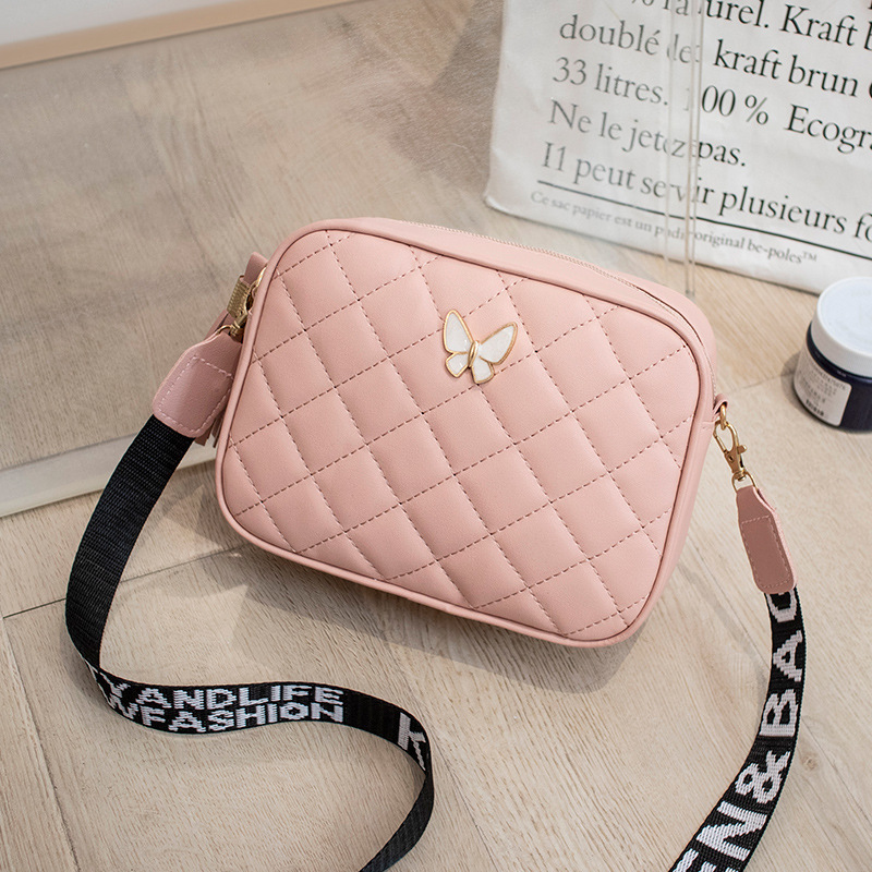 Mini Women's Fashion Wave Pattern Butterfly Decorated Shoulder Bag Crossbody Bag 2024 Small Square Bag