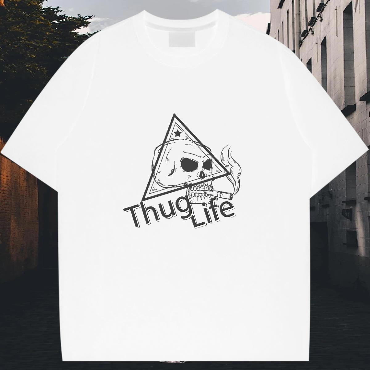 Loose Fit T-Shirts for Men 100% Cotton 230g skull Sports Casual Custom Print Oversized O-Neck Short Sleeve Men Clothes T-Shirt New Tees Shirts