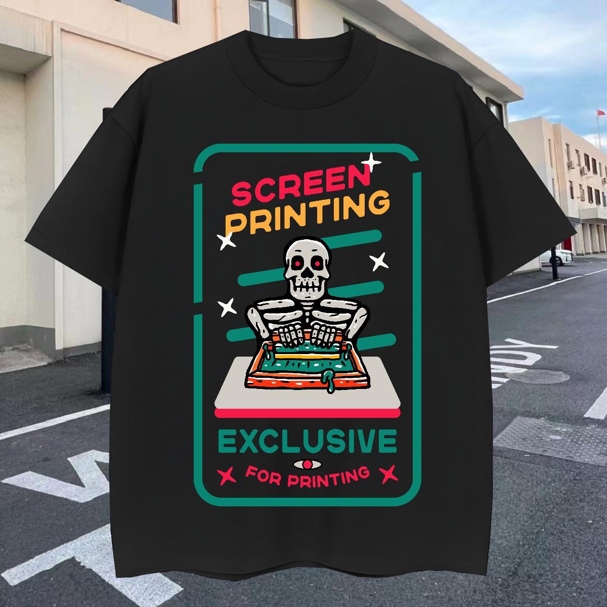High Quality T shirt 100% Cotton 230g skull Daily Outfit Plus Size Cartoon Breathable Short Sleeve Men Tshirts Factory Direct Wear