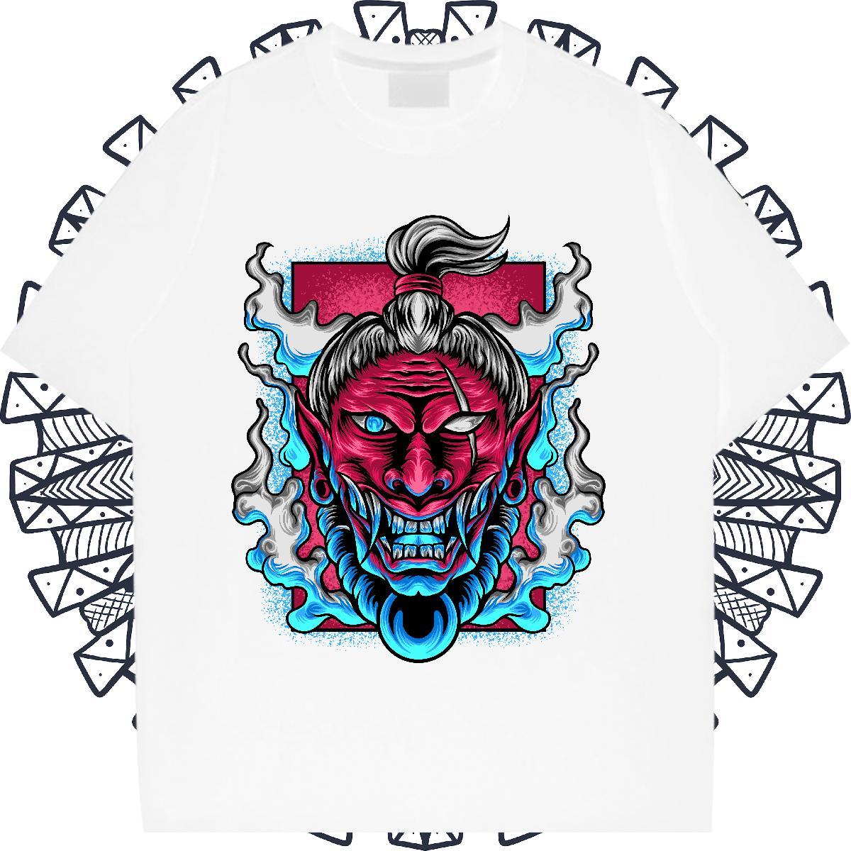Lady Couples T Shirts 100% Cotton 230g Terror Street Wear T Shirt For Woman Breathable Short Sleeve DIY Logo Clothes Shirt