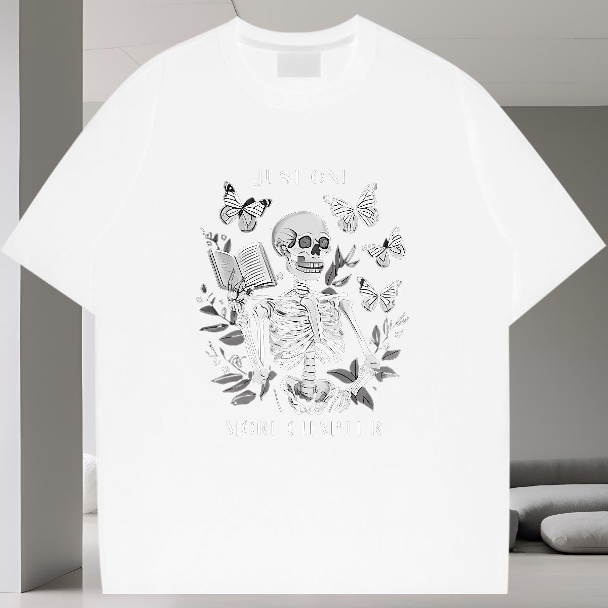 Unisex Mens T Shirts 100% Cotton 230g skull Casual Beach Custom Anime Breathable Crew Neck Men Tops Tees 2024 Summer Tops Shirt