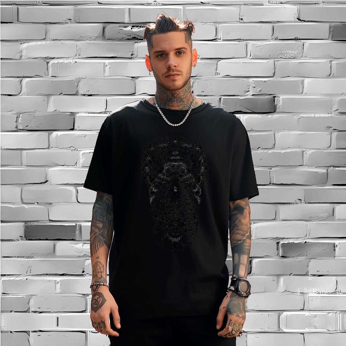 Cool T shirt 230g Cotton eye of the devil Casual Daily Wear Oversized O Neck Short Sleeves Men Clothes T-Shirt Designer Fashion Tops