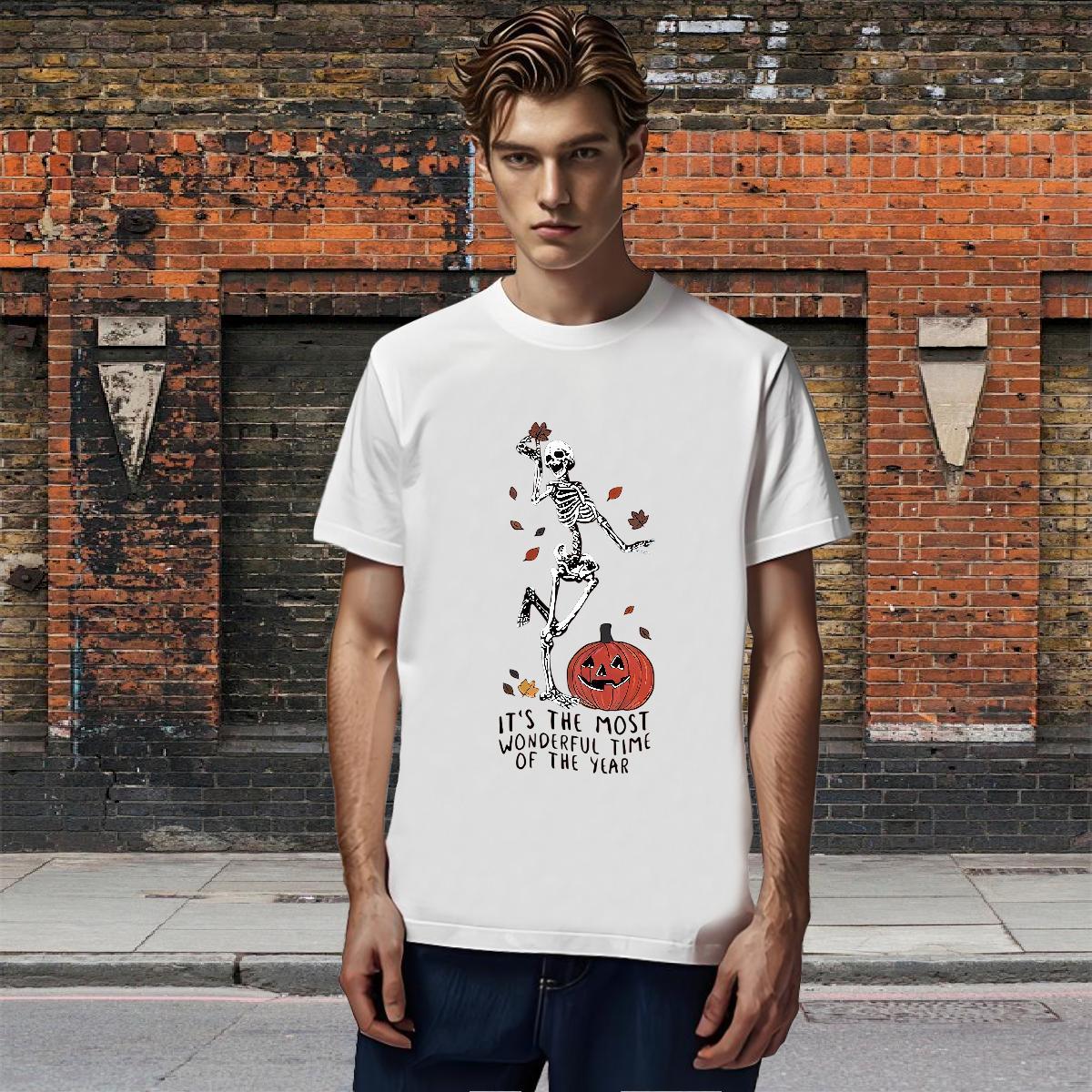 Comfortable T shirt 230g Pure Cotton skull Hip Hop Custom Big Size Crew Neck Breathable Men Tops Tees New Arrival Tee Shirt