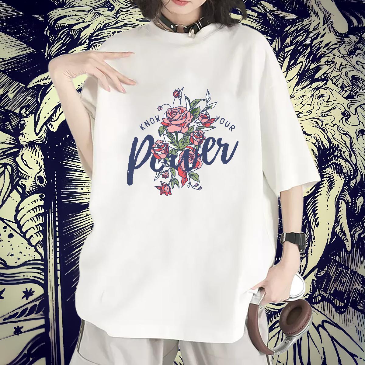 Wholesale Tshirt for Man Woman 100% Cotton 230g letter Street Wear T-Shirts Short sleeve Soft Floral Print Clothings