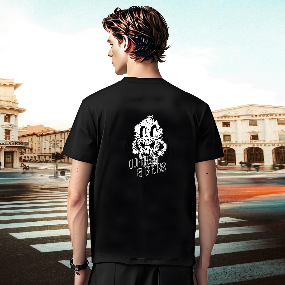 Loose Fit T-Shirts 230g 100% Cotton skull Street Casual Floral Print Breathable Short Sleeve Men Clothes T-Shirt 2024 Summer Tshirts