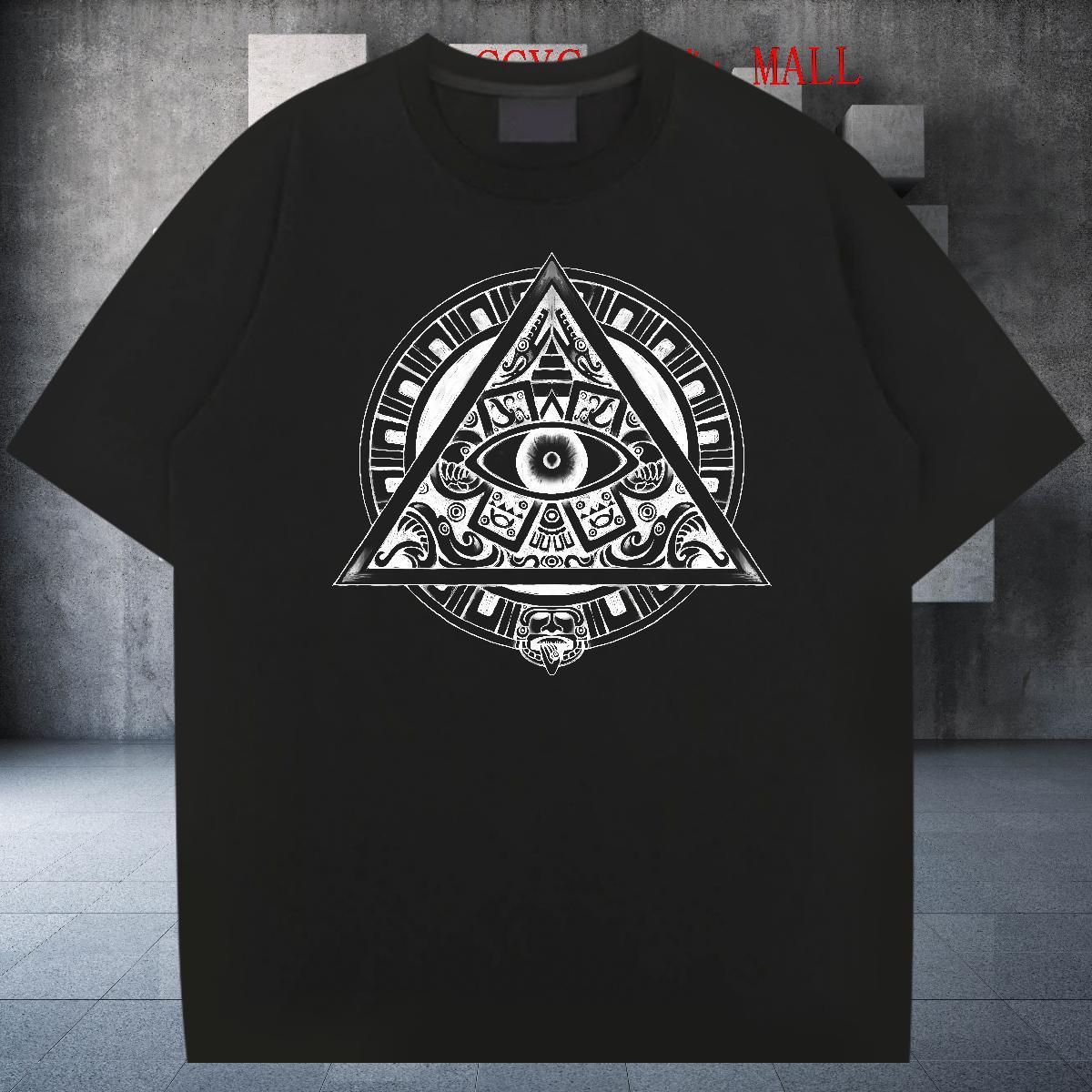 Brand T-Shirts for Men 230g 100% Cotton eye of the devil Hip Hop Oversized 4XL Breathable Crew Neck Men Tops Tees Custom Top Tees