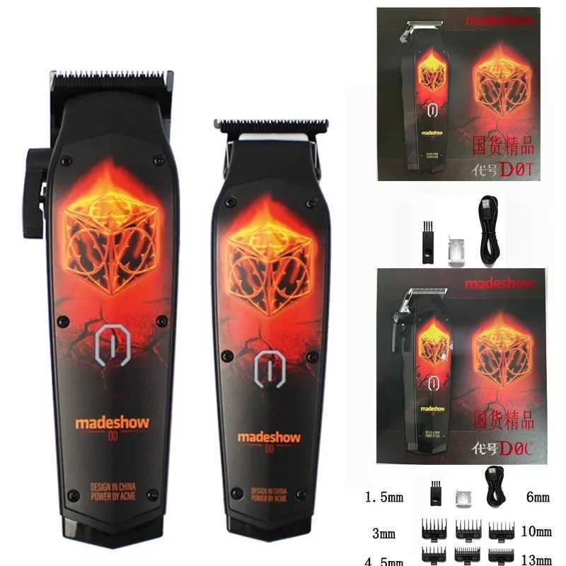 MadeShow D0C D0T New M10+M11 Professional Hair Clipper+Trimmer Set 0.1mm Mair Cutting T Blade High Speed High Quality W240824