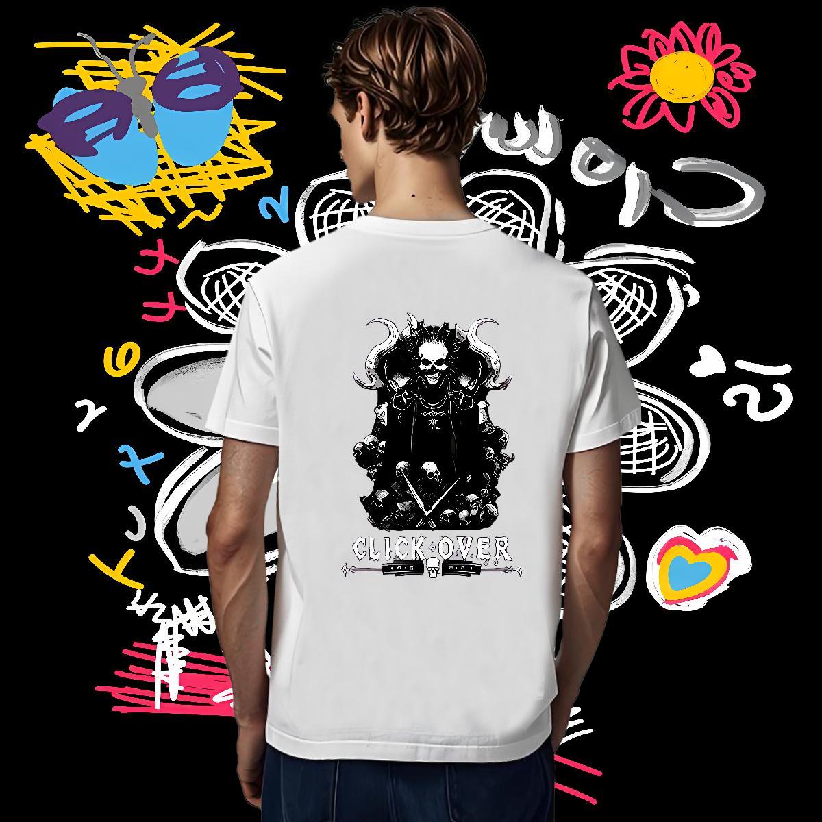 Brand Man T Shirts 230g 100% Cotton skull Street Wear Anime Breathable Soft Tshirts Fashion Designer Tops Shirt