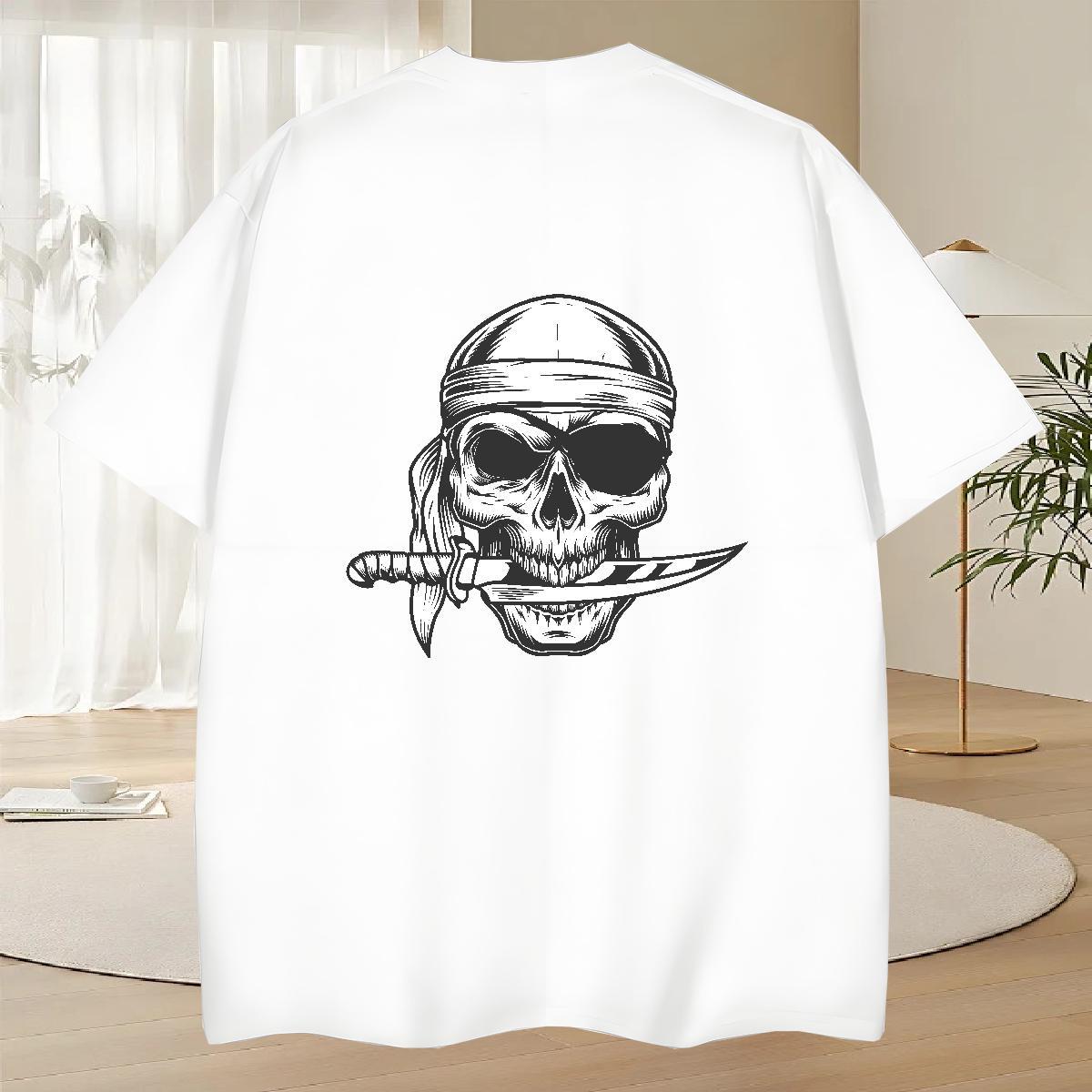 Designer T Shirts Men 230g Pure Cotton skull Hip Hop Street Skull Breathable Couples T Shirts New Tops