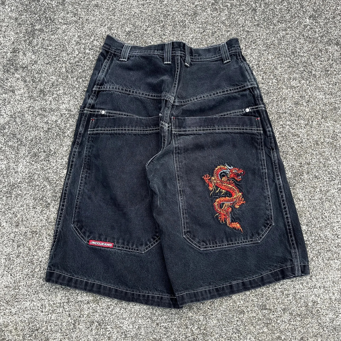 Super 2024 Baggy Vintage Jnco Jort Pants Hommes Men Short Cargo Jeans 2000s Casual Clothes JORTS Denim Gym Y2k Shorts 240824