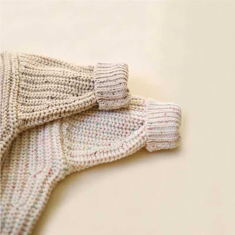 Childrens sweater solid color short and fat knitted womens sweater short sleeved spring summer winter long sleeved mens sweaterW240824