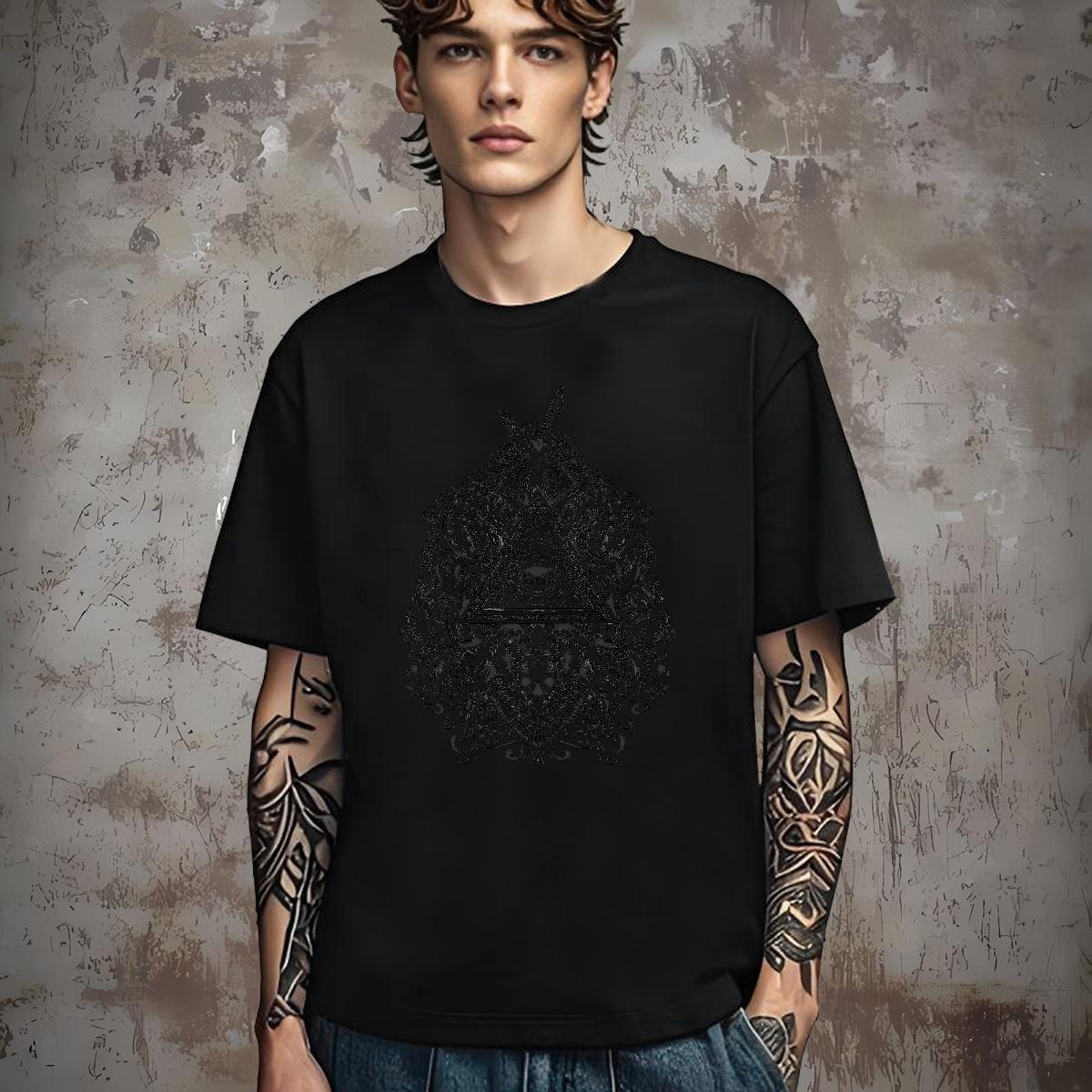 Loose T-Shirts 230g Cotton eye of the devil Casual Custom Anime Pure Cotton Men Tshirts Factory Direct Tops Shirt