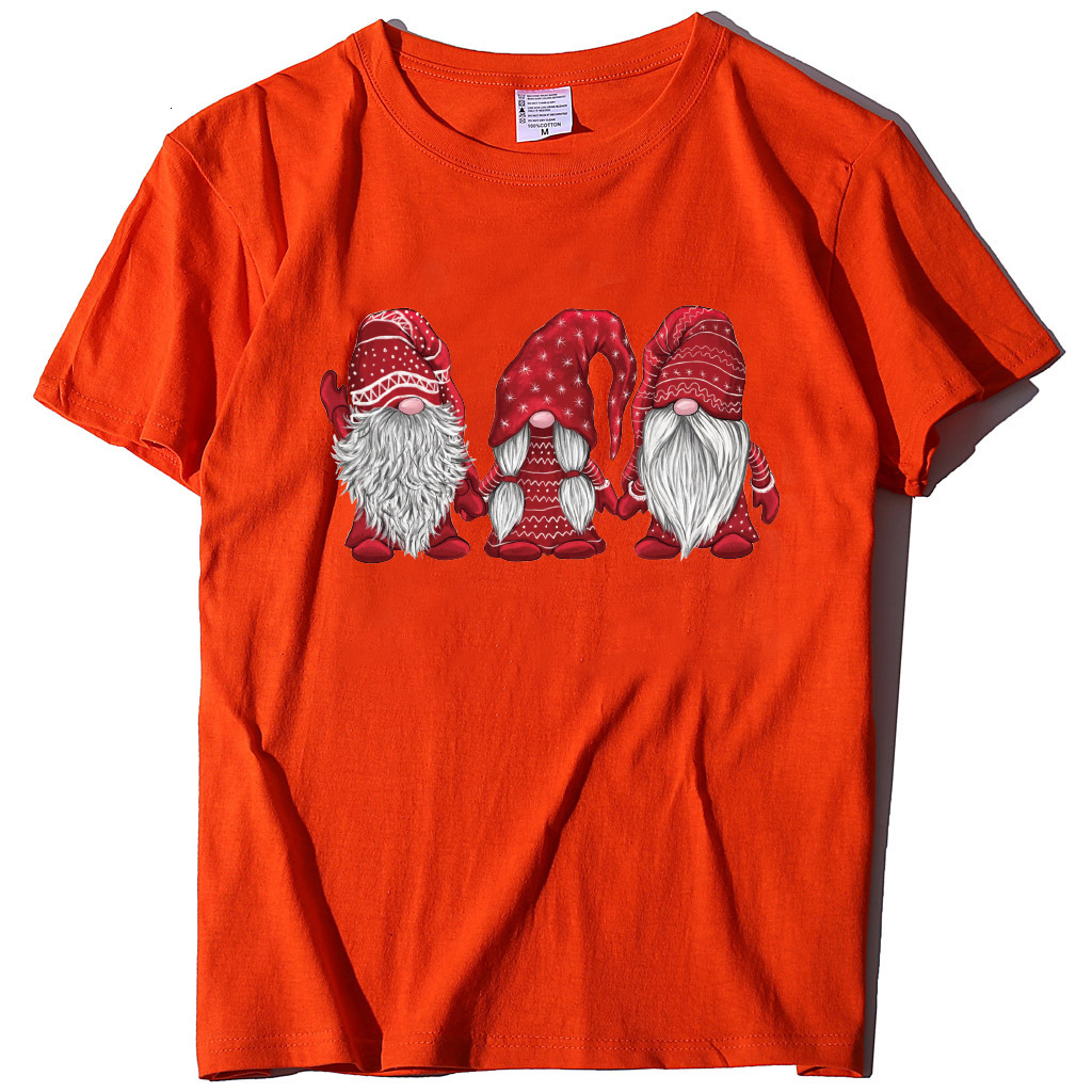Women's European Dwarf Short sleeved Santa Claus Christmas T-shirt dongdumaoyi