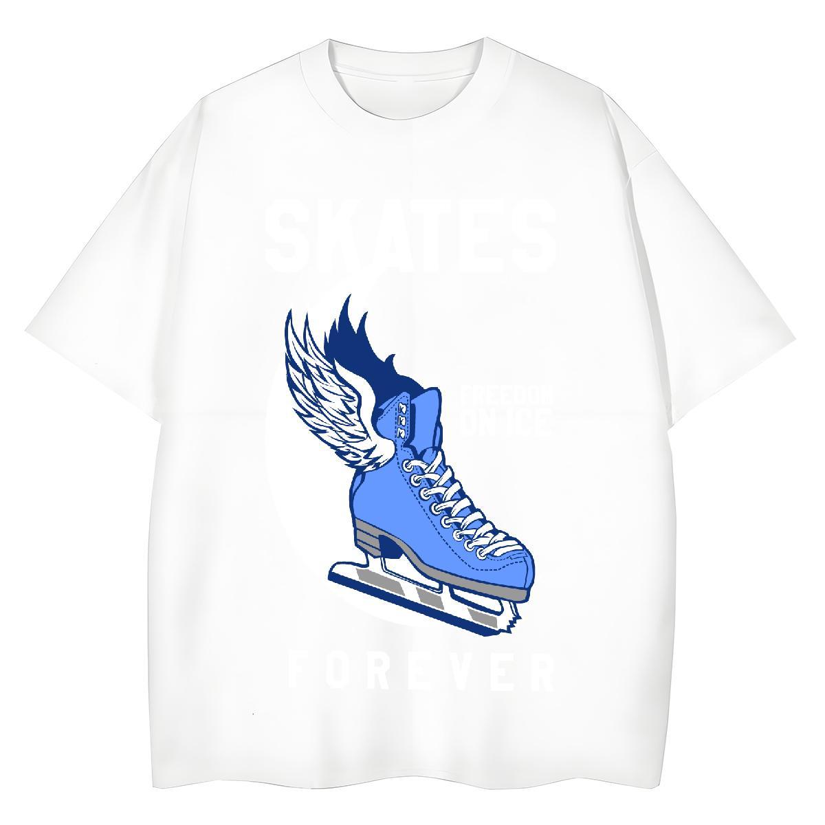 Lady Women Tshirts 230g 100% Cotton roller skate Daily Outfit T-Shirts for Women Breathable Crew Neck Oversized Tops