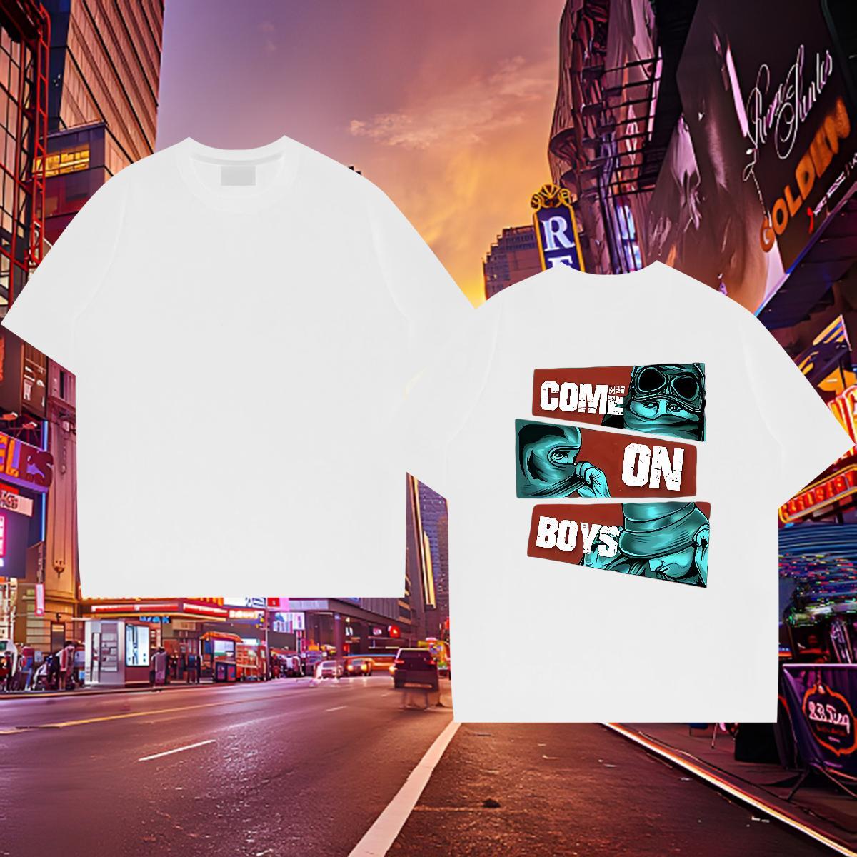 High Quality Man T Shirts 230g 100% Cotton letter High Street Hip Hop Custom Print Plus Size Breathable Crew Neck Men Tops Tees New Arrival Wear