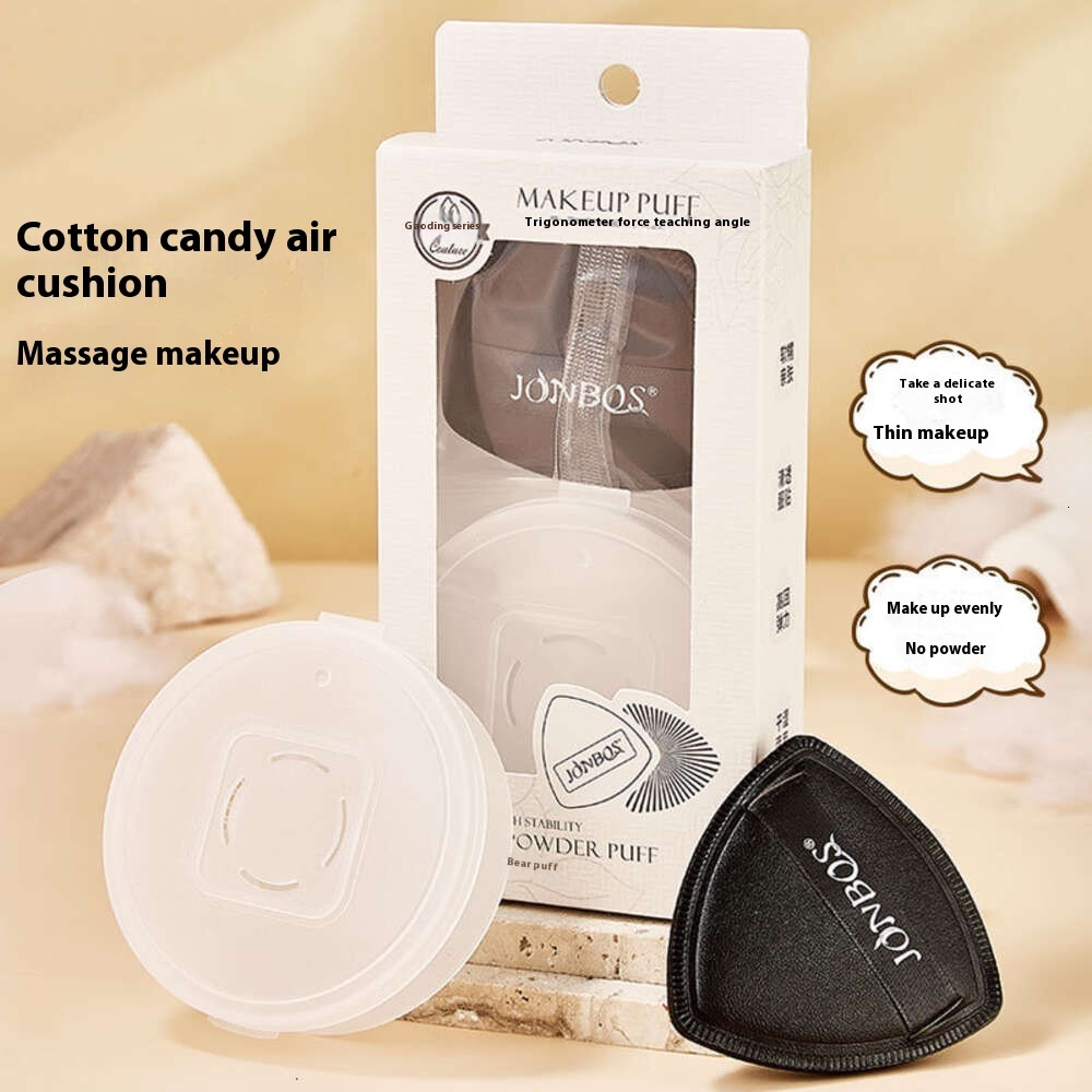 Black Cotton Candy Triangular Makeup Sponge - Perfect for Both Dry and Wet Applications