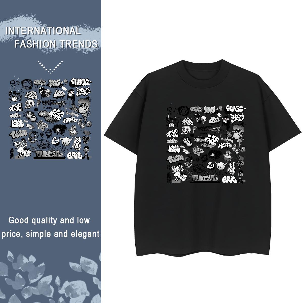 Popular Mens T Shirts 100% Cotton 230g skull Sports Casual Custom Printed O-Neck Short Sleeve Couples T Shirts New Arrival Clothes