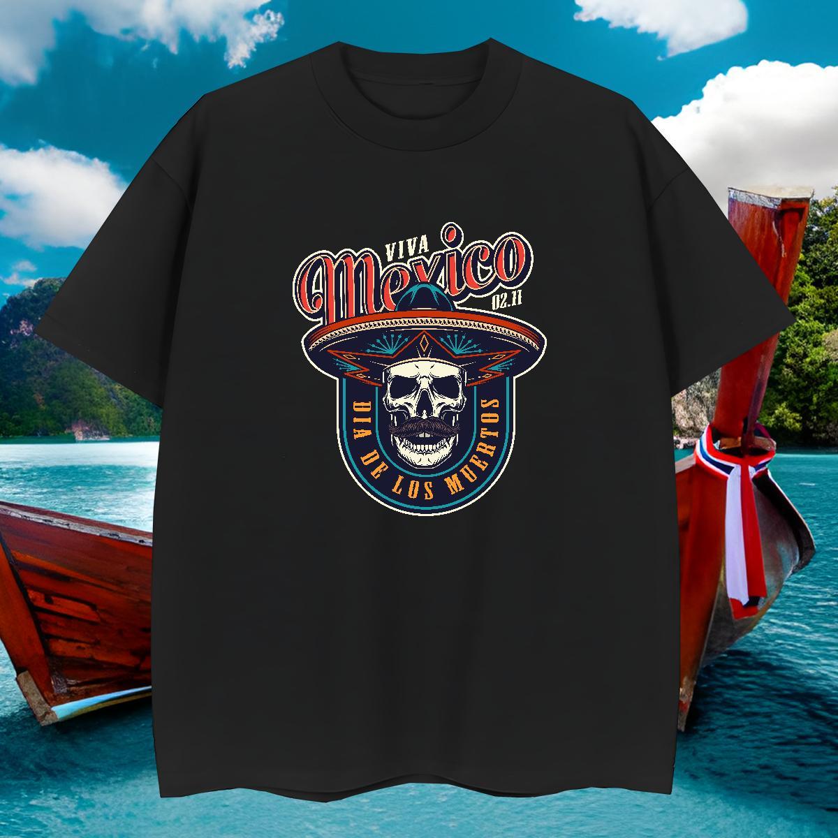 Loose Fit Men T Shirts 230g 100% Cotton skull Spring Summer DIY Printed Pure Cotton Tshirts Wholesale Tops Tees