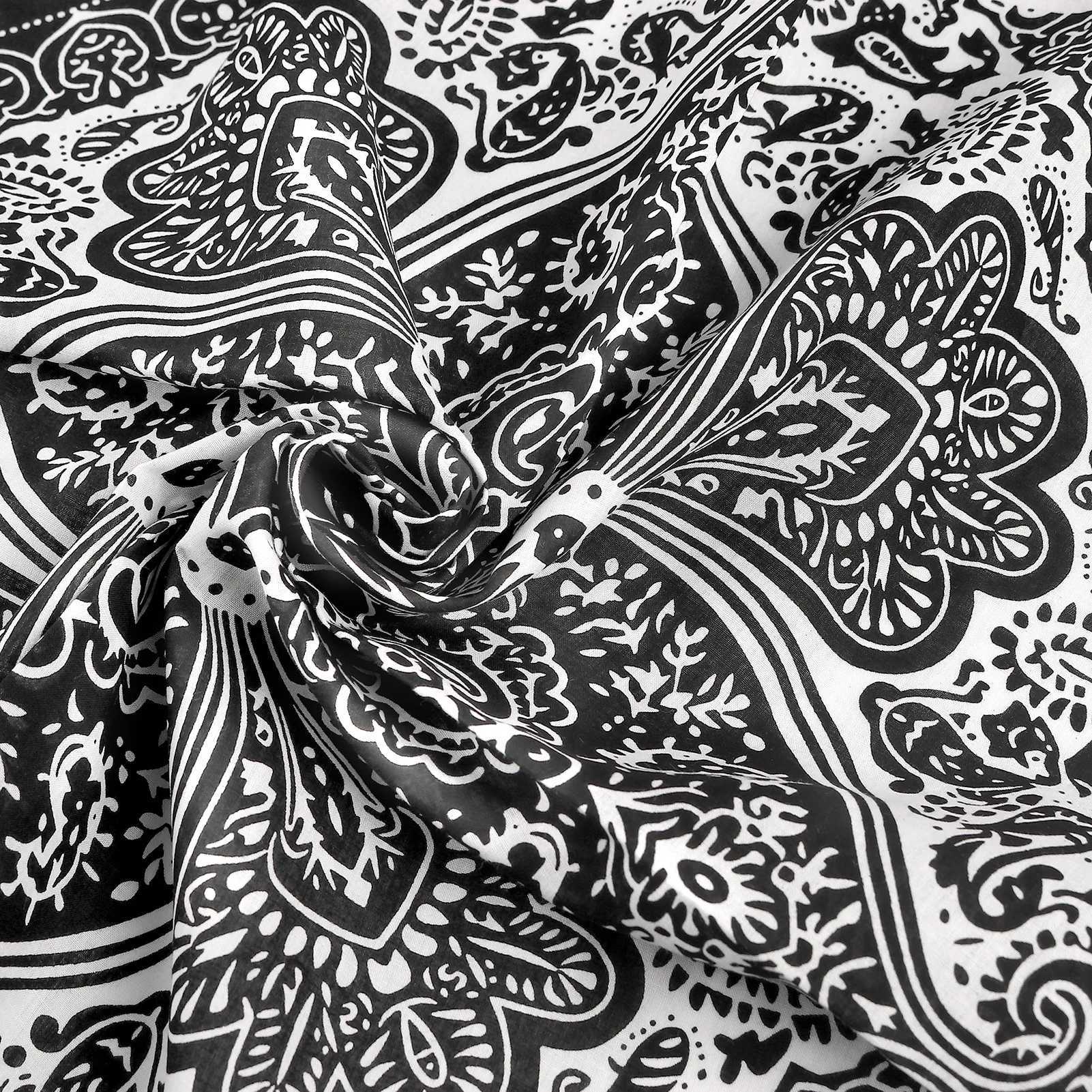 3 cotton placket flower hip-hop mens pocket outdoor sports square head and neck scarf wristband handle W240824