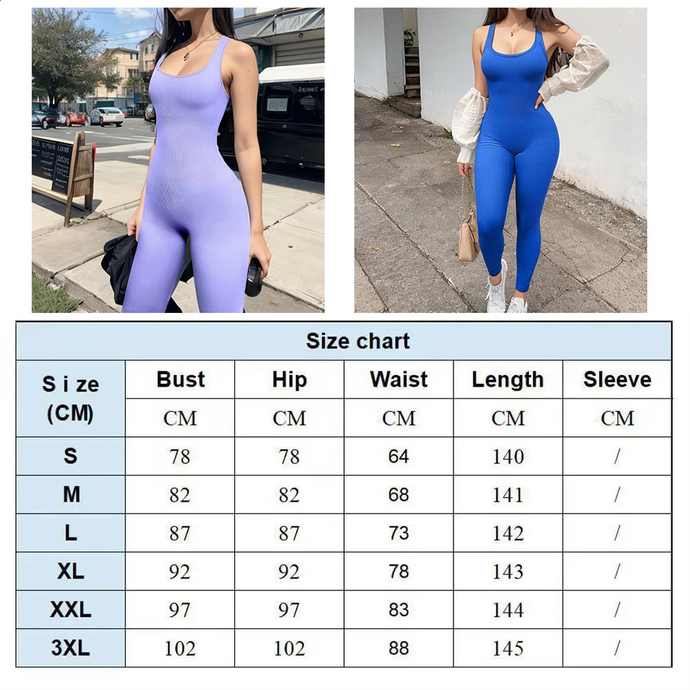 Womens Yoga Tracksuit Jumpsuit Seamless Sportswear Suit Gym Push Ups Fitness Workout Bodysuit Big Size 3XL 240820