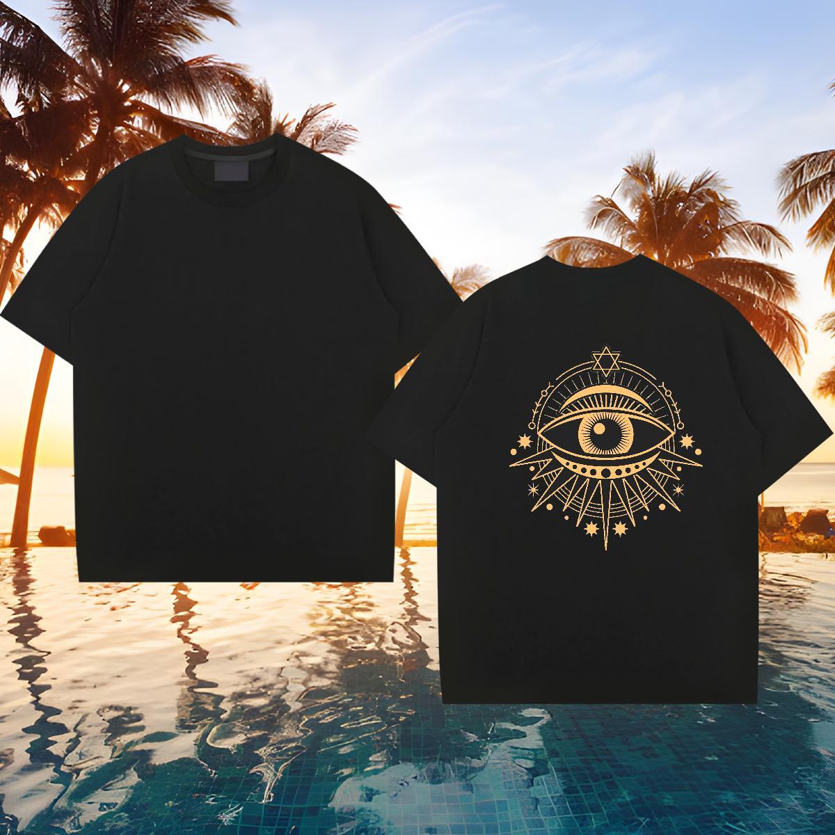 Classic Mens T Shirts 100% Cotton 230g eyes Anime Printing Street Plus Size Custom Breathable Men Tops Tees Free Shipping Tee Shirt