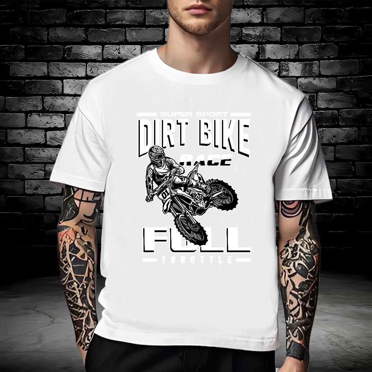 TOP Quality Man T Shirts 230g Cotton motorbike Summer Casual Oversized Short Sleeve O-Neck Men Clothes T-Shirt New Arrival Tees Shirts