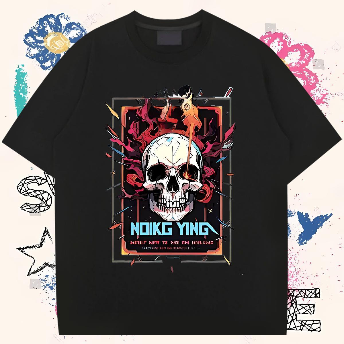 Cool Mens T Shirts 100% Cotton 230g skull Casual Daily Wear White Plus Size Breathable Men Tops Tees 2024 Summer Top Tees