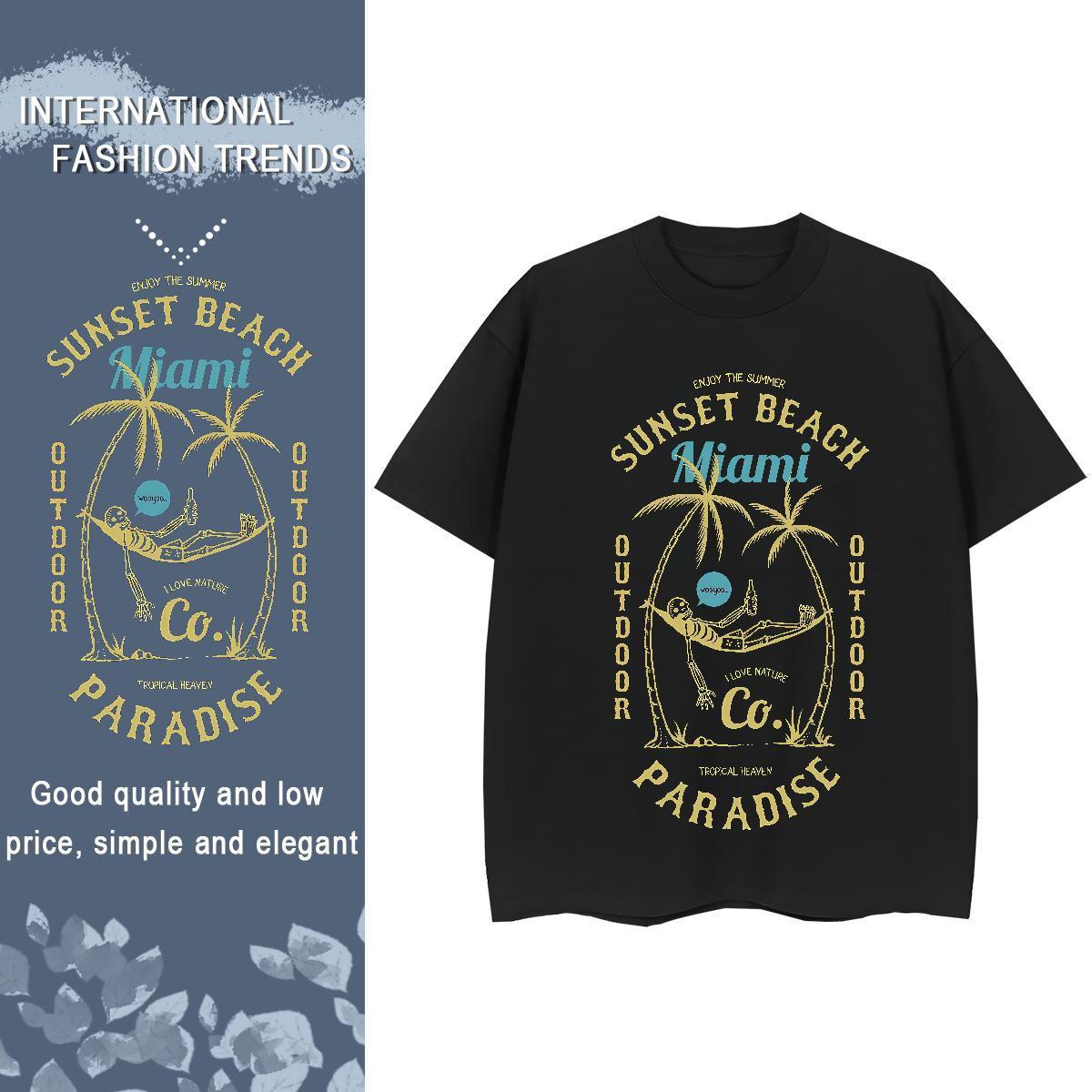 Free Shipping Womens Tshirts 230g Cotton tree Home Outdoor T shirt O-Neck Short Sleeve Customized Tops
