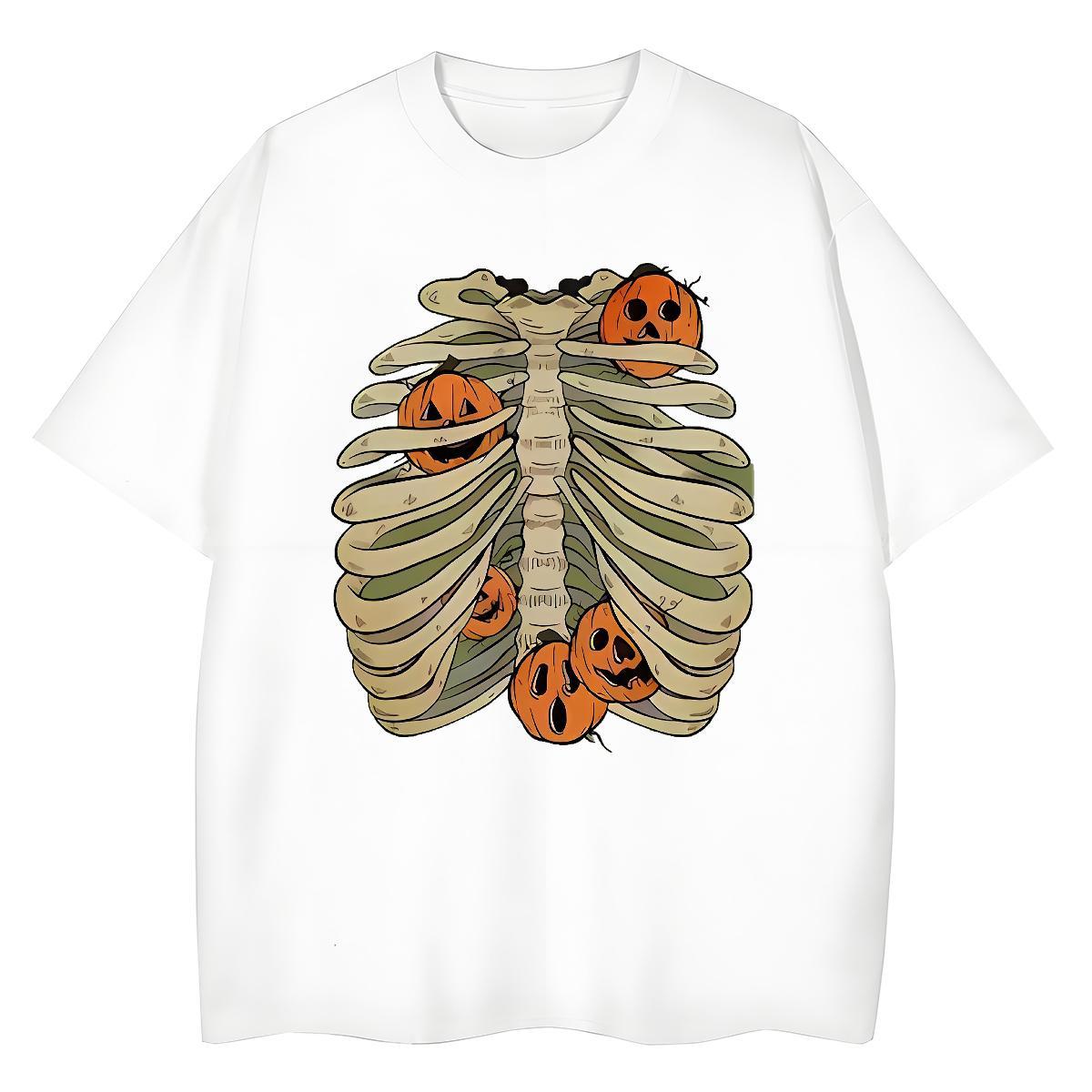 Unisex Men T Shirts 100% Cotton 230g pumpkin Casual Anime Print Short Sleeve O-Neck Tshirt for Man Woman Fashion Design Clothings
