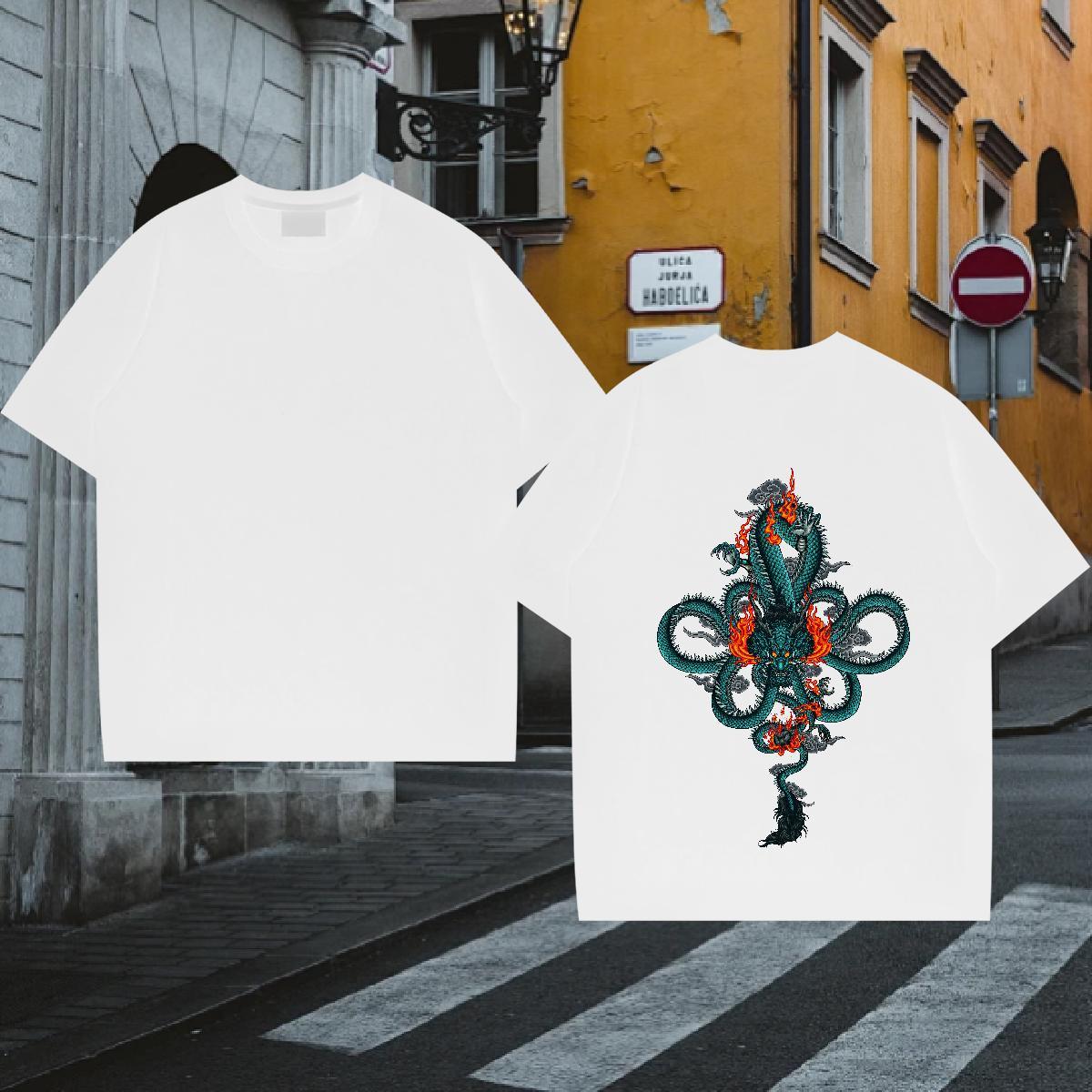 Loose Fit T shirt 230g Pure Cotton ferocity Hip Hop Asian Size Short Sleeve Soft Tshirt for Man Woman 2024 Designer Tee Shirt