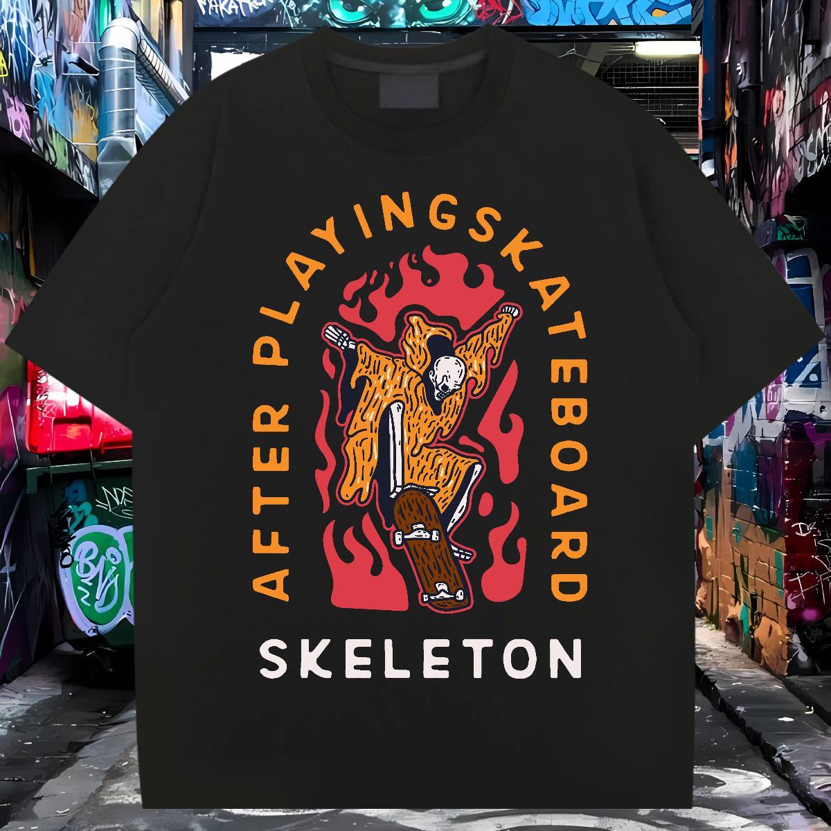 Unisex Mens T Shirts 100% Cotton 230g skull Summer Casual Graphic Breathable Crew Neck Men Tops Tees Designer Clothes