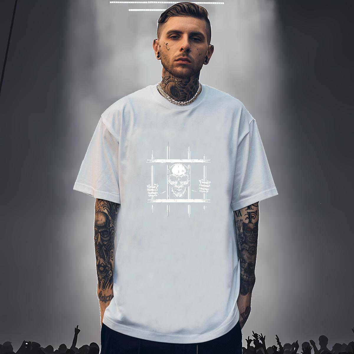 Free Shipping Mens T Shirts 230g 100% Cotton skull Home Outdoor Oversized Short Sleeve Soft Tshirt for Man Woman Fashion Designer Tops Shirt
