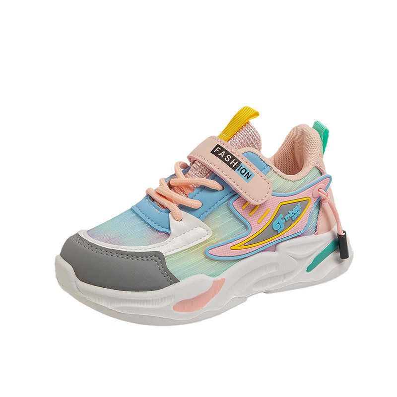 Athletic Outdoor Spring and Autumn 2024 New Breathable Mesh Sports Girls Dad Shoes Casual Trendy Middle aged Children H260130