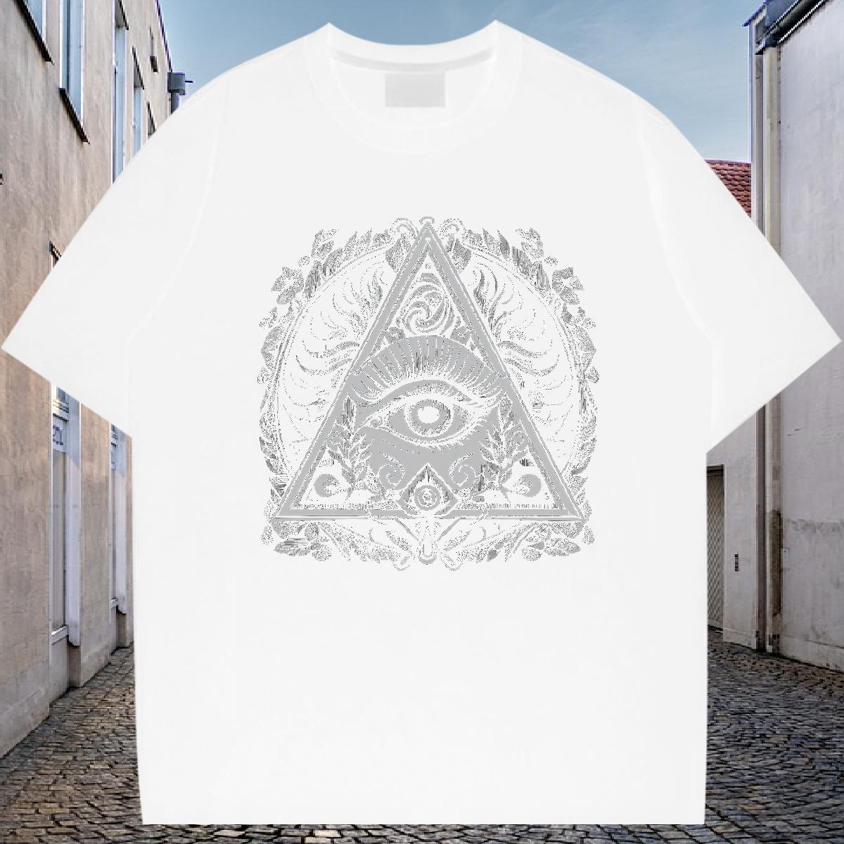 Designer Man T Shirts 230g Cotton eye of the devil Street Casual Custom Print Plus Size Breathable Short Sleeve Men Tops Tees Fashion New Tops Shirt