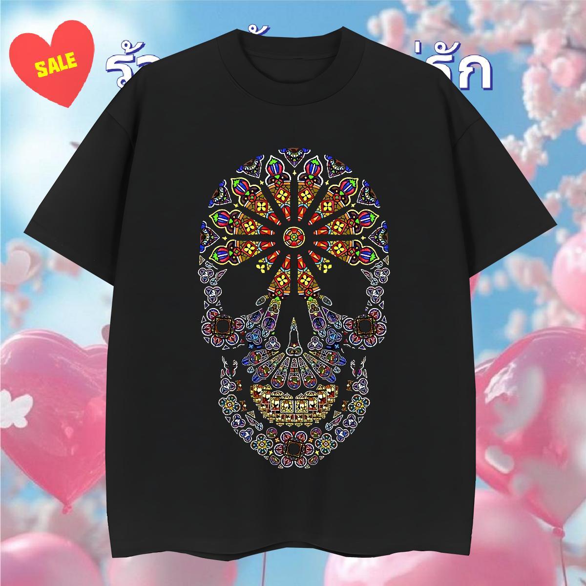 Cool T-Shirts 230g 100% Cotton skull Sports Casual DIY Breathable Crew Neck Men Tshirts Brand Clothings