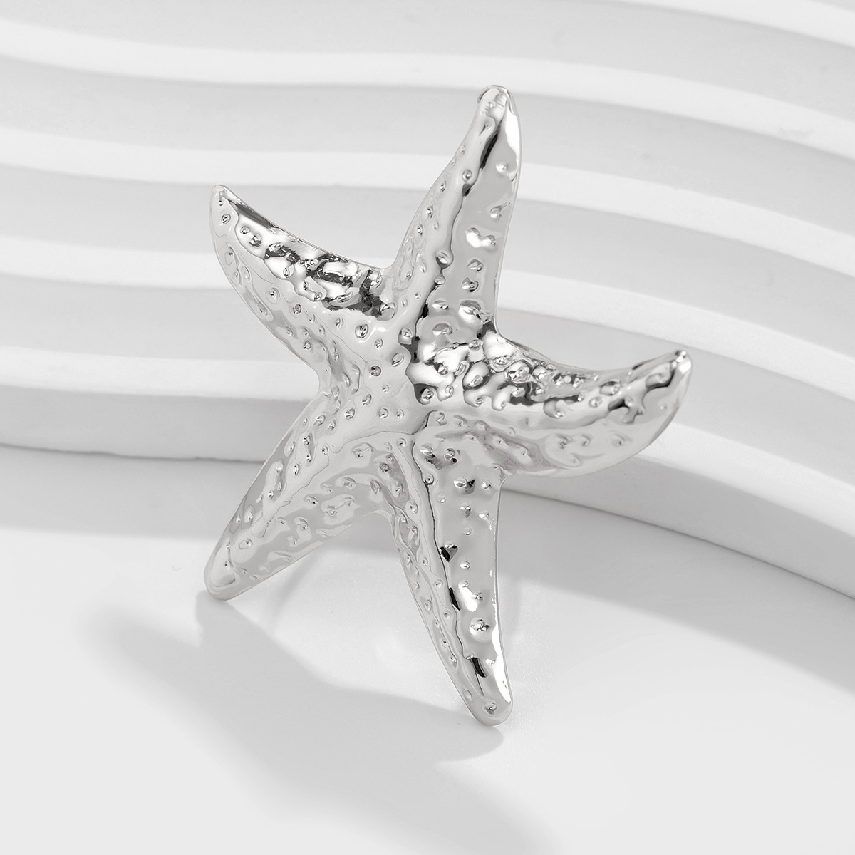 Jewelry vacation style starfish alloy beach imitation pearl adjustable ring