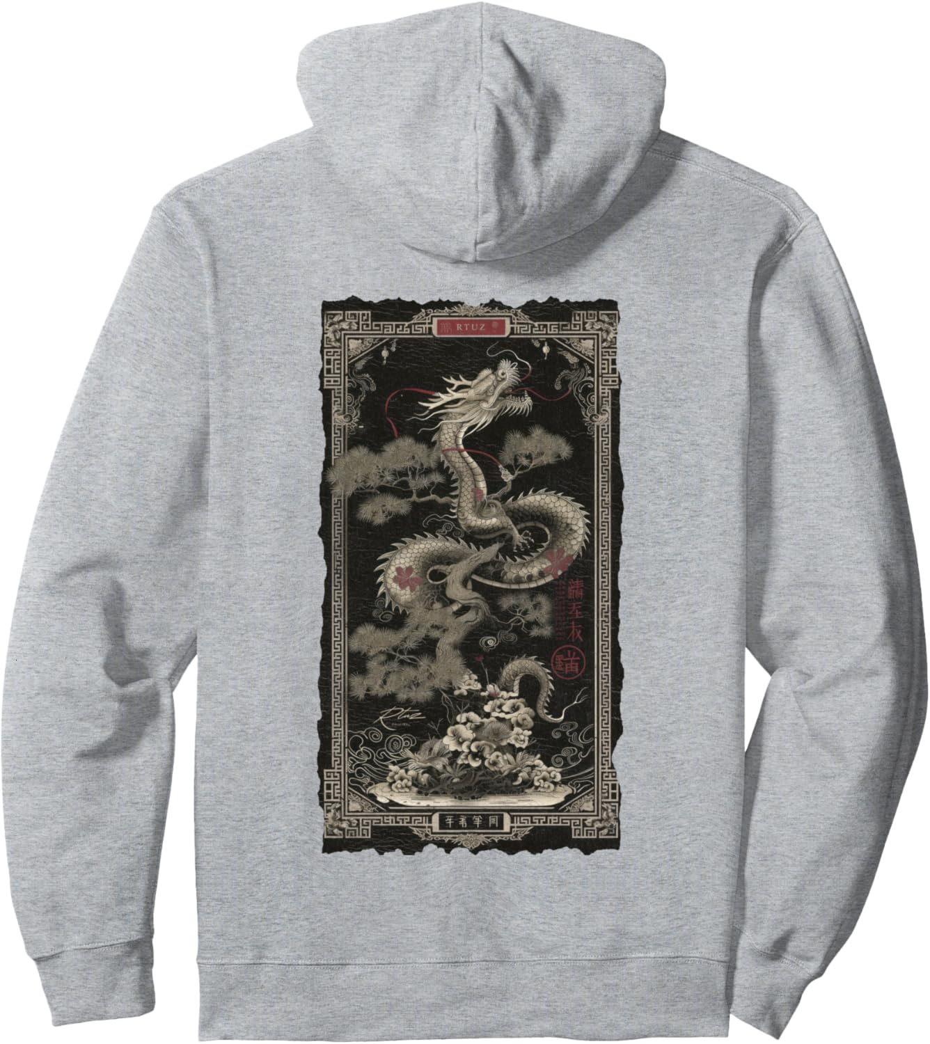 2024 Hoodie for Mens Womens Elegant back print Ying and Yang chinese bonsai dragon Pullover Hoodie Graphic Hoodies sweatshirt Long Sleeve size s-2xl