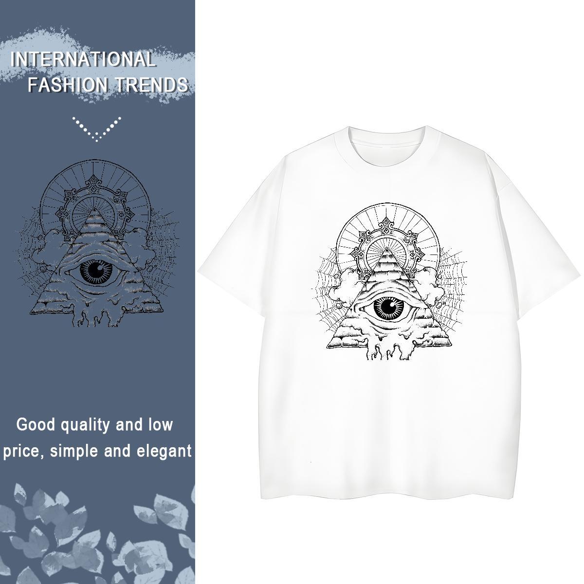 Popular Man T Shirts 230g 100% Cotton eye of the devil Street Casual Custom Big Size Breathable Soft Couples T Shirts Designer Fashion Tops Shirt