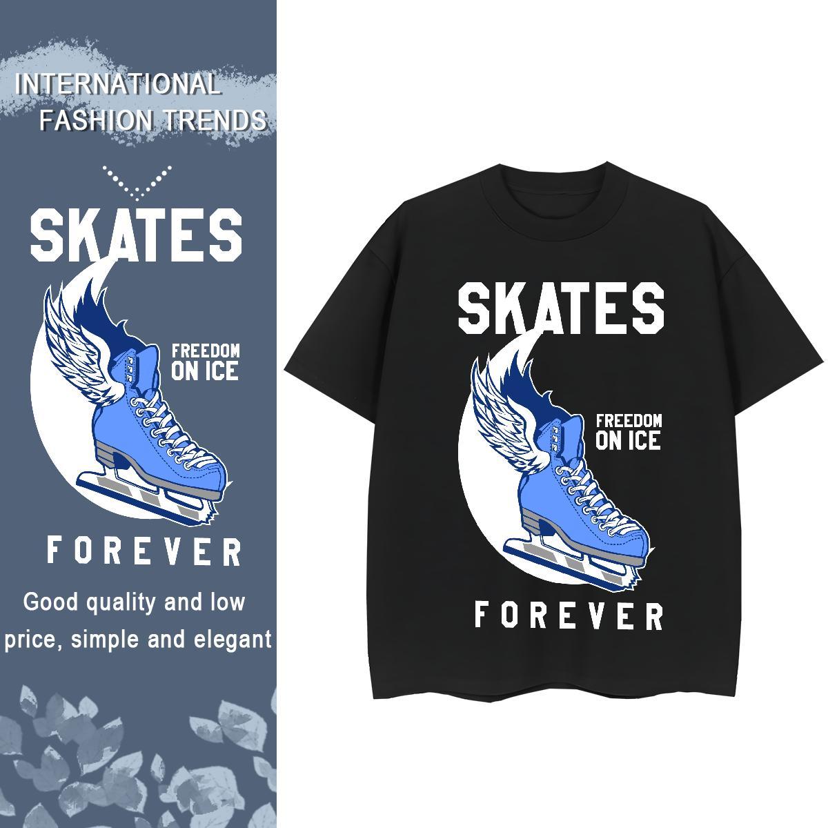 Lady Women Tshirts 230g 100% Cotton roller skate Daily Outfit T-Shirts for Women Breathable Crew Neck Oversized Tops
