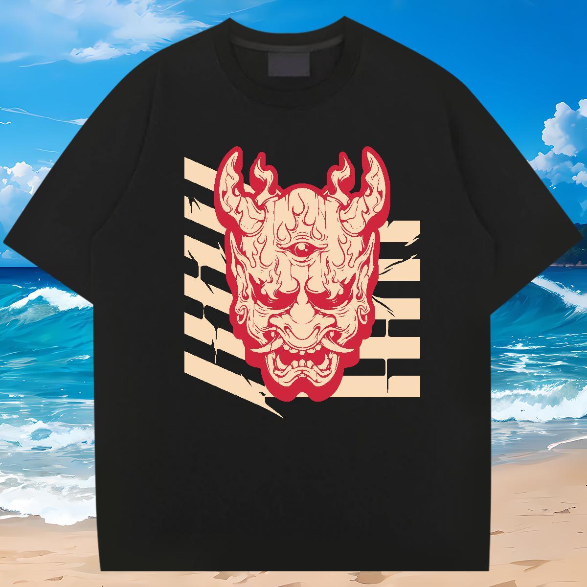Loose Men T Shirts 230g Cotton skull Hip Hop Street DIY Breathable Mens Tshirts Free Shipping Clothings