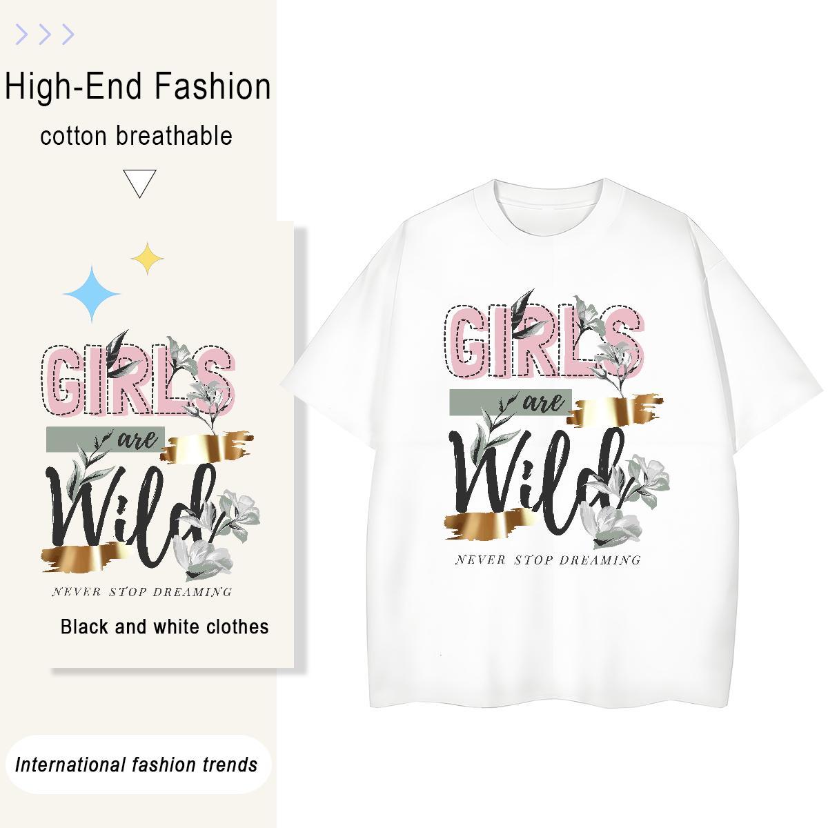 Lady Tshirt for Man Woman 230g 100% Cotton letter Home Outdoor T shirt O-Neck Short Sleeve Plus Size Cartoon Top Tees