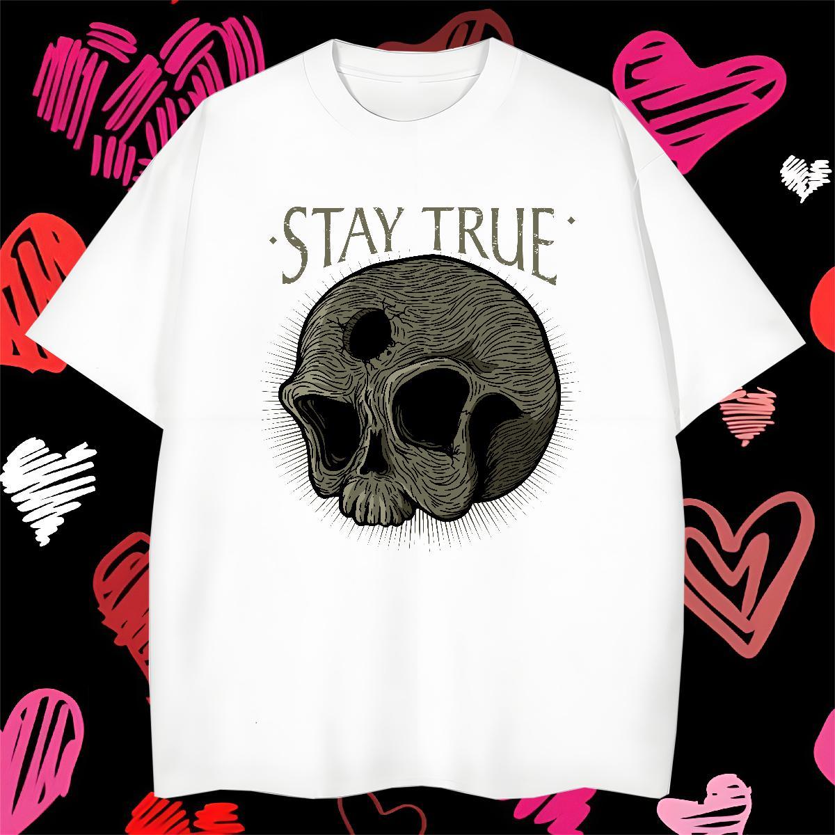 Popular T shirt 230g Pure Cotton skull Daily Wear Custom Printed Short Sleeve O-Neck Tshirts Factory Direct Clothes