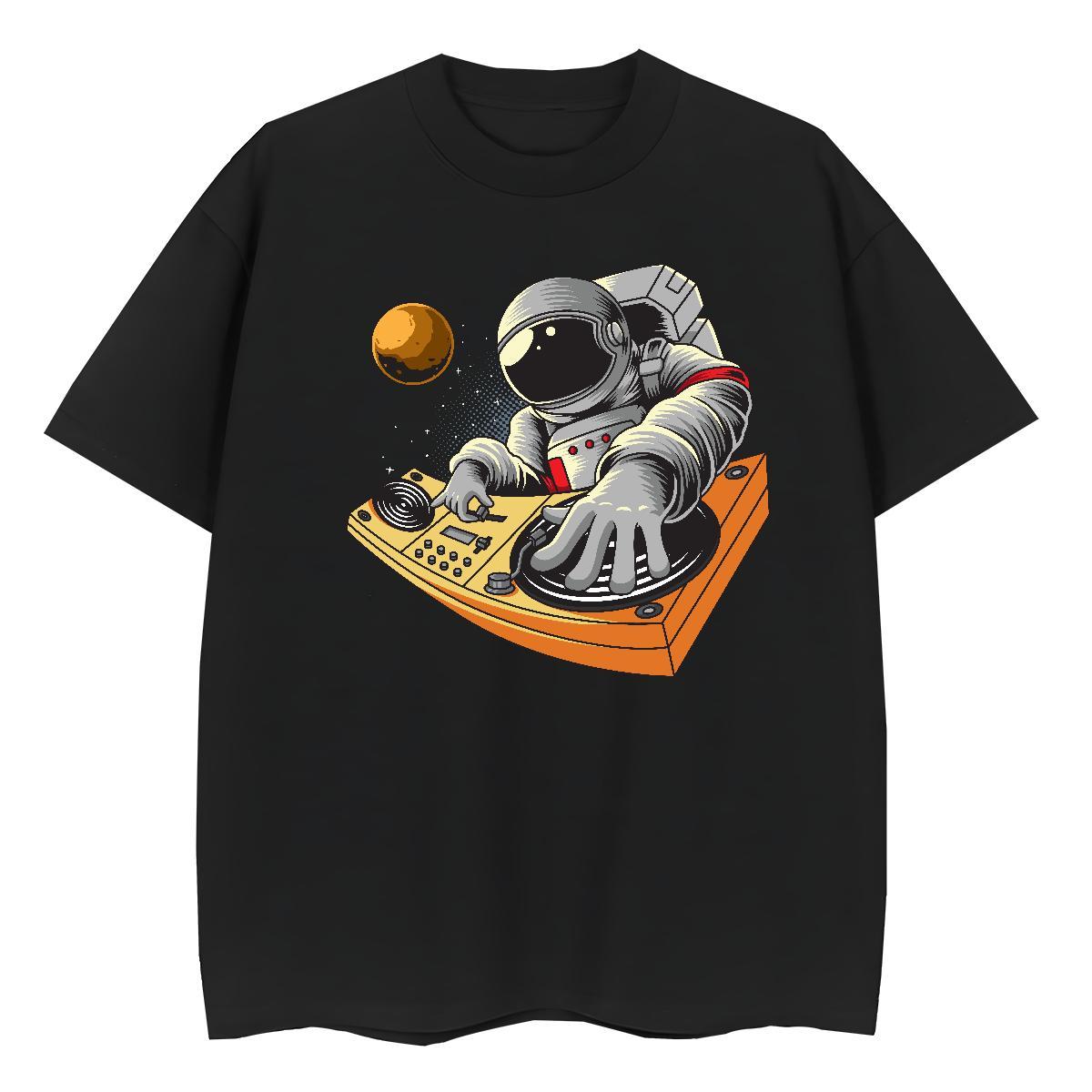 Nice Women Tshirts 100% Cotton 230g universe High Street Hip Hop Women T Shirts Breathable Crew Neck Black Oversized Tops