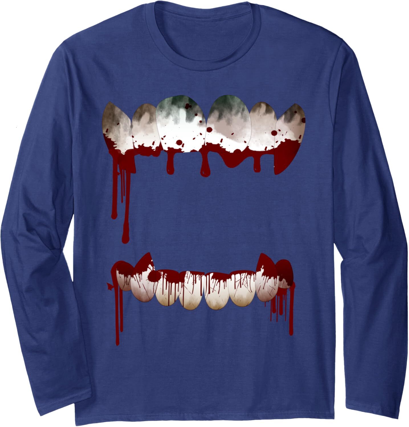 Long Sleeve Shirts for Men sweatshirt Scary Horror Graphic Mouth Bloody Teeth Halloween Long Sleeve Tee Streetwear Casual tops clothes