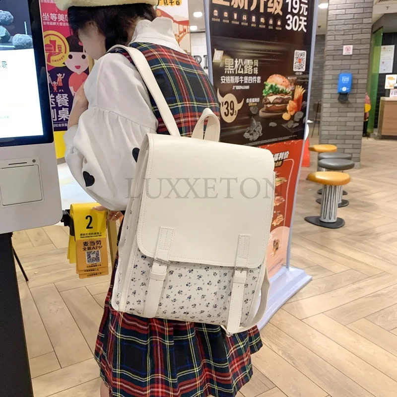 Womens Cute Flower Backpack Fashion Backpack Korean Rucksack Kawaii Summer Style Backpack 240912