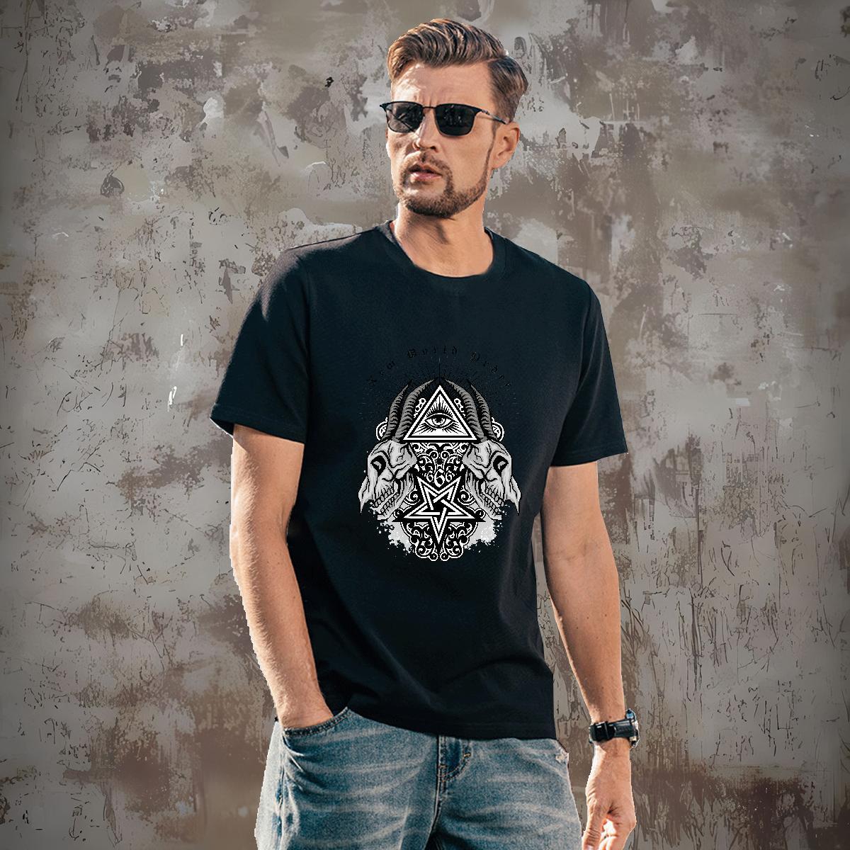 Brand T Shirts Men 230g Pure Cotton eye of the devil Sport Customized Breathable Short Sleeve Mens Tshirts New Arrival Clothes