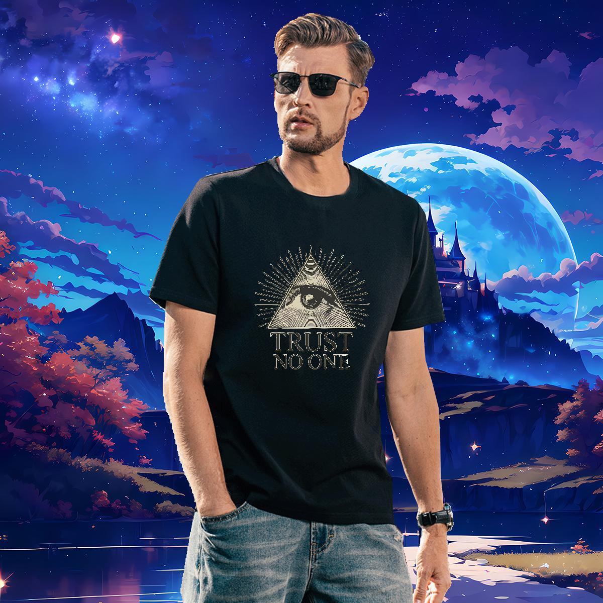 Wholesale T Shirt For Man 230g Cotton eye of the devil Spring Summer Plus Size Custom Pure Cotton Couples T Shirts Brand Top Tees