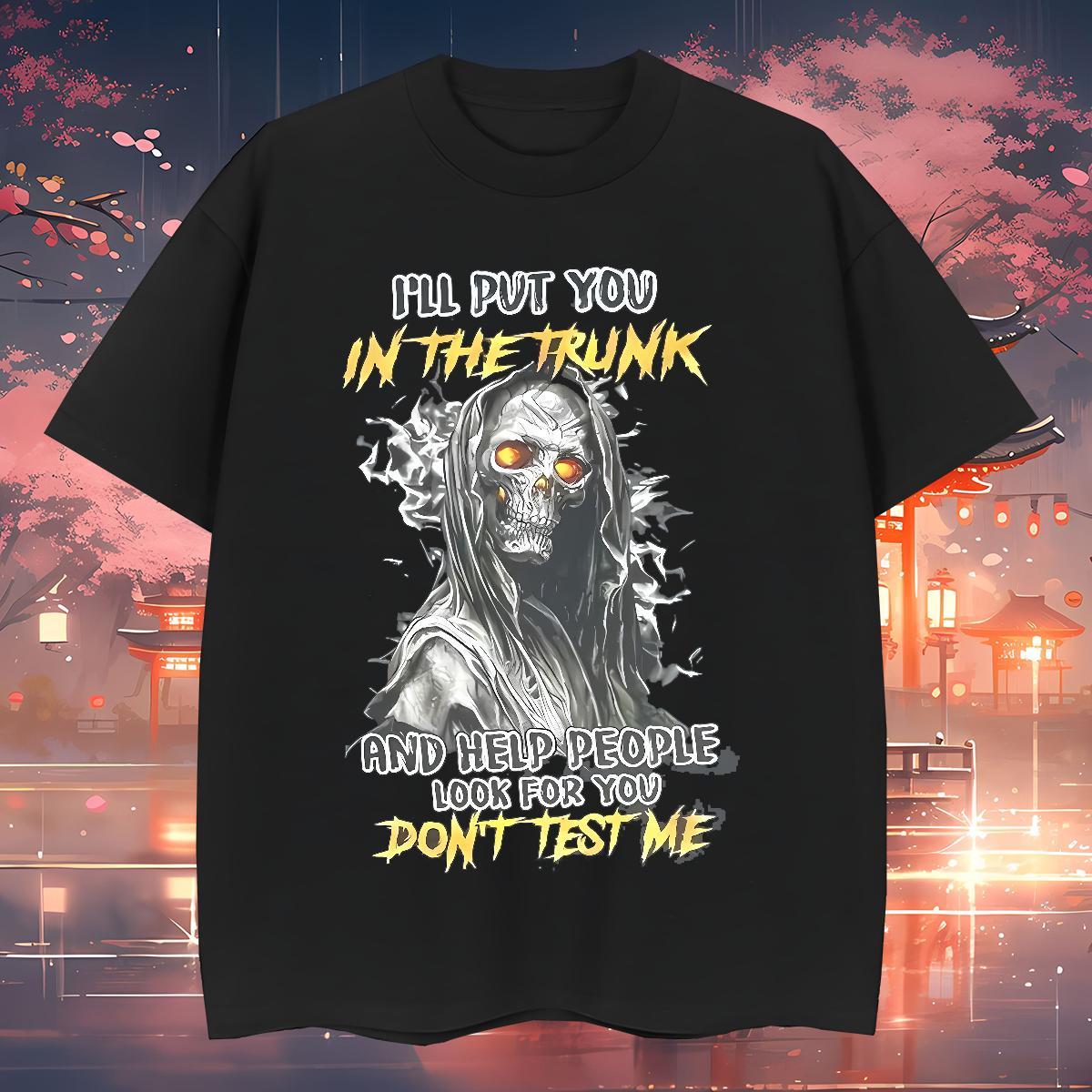 Wholesale T Shirt For Man 230g 100% Cotton skull Anime Printing Street Oversized Short Sleeve O-Neck Tshirts 2024 Summer Polos