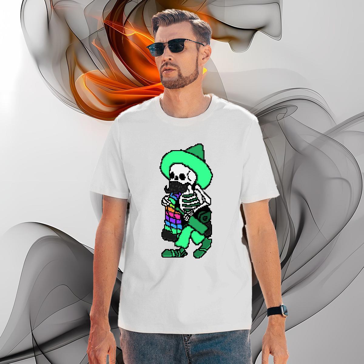 High Quality T-Shirts for Men 230g 100% Cotton skull Casual Daily Wear Black Oversized Round Neck Short Sleeve Couples T Shirts DIY Tops Shirt