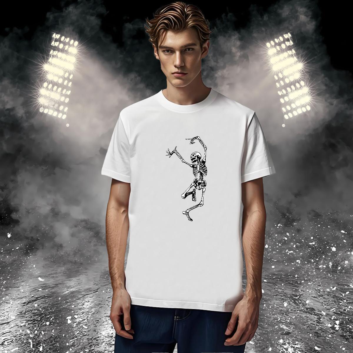 Brand Man T Shirts 230g Pure Cotton skull Casual Daily Wear Customized Print Breathable Men Tops Tees Factory Direct Tees Shirts